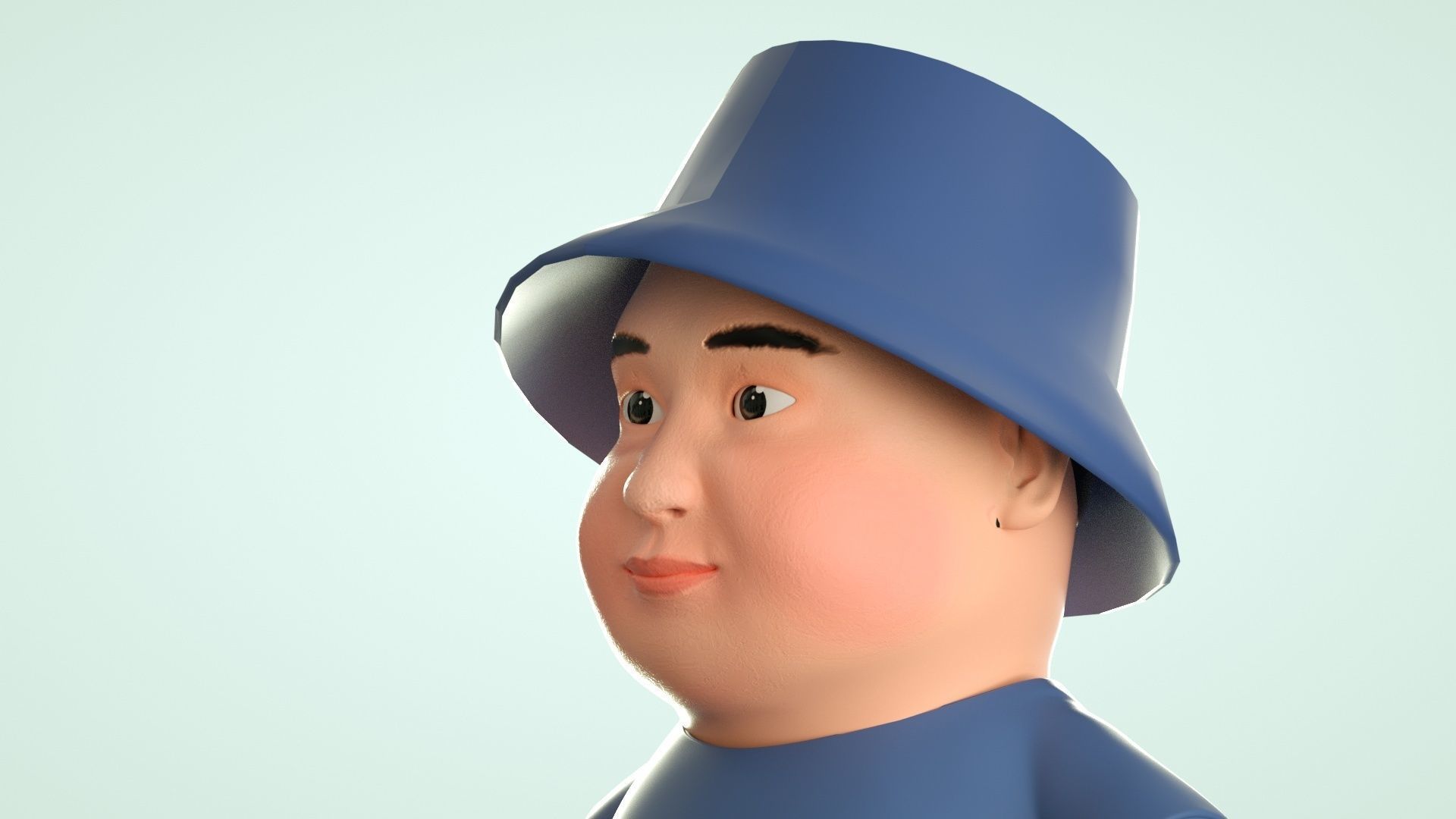 cartoon uncle uncle elder 3D model_2