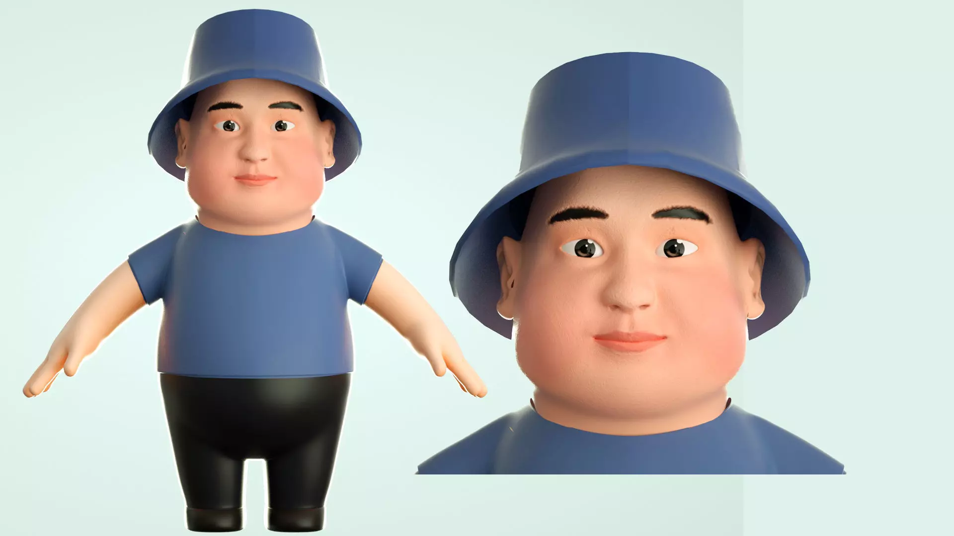 cartoon uncle uncle elder 3D model_0