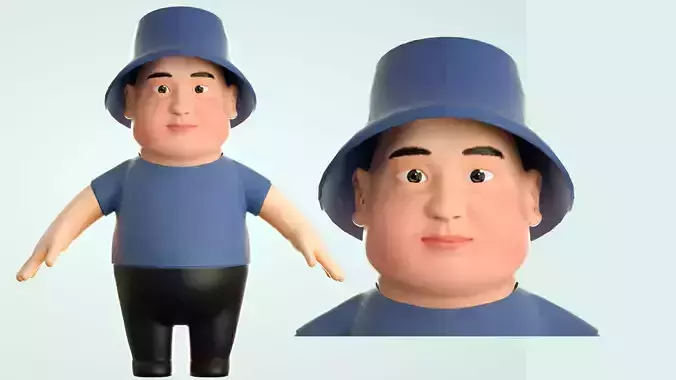 cartoon uncle uncle elder 3D model