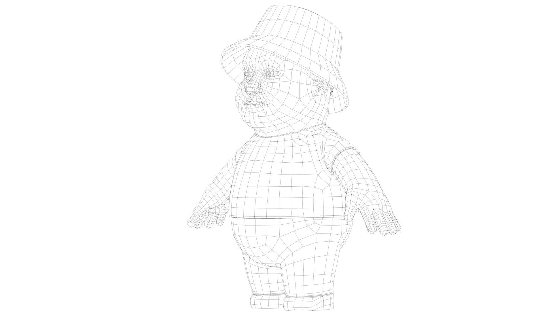 cartoon uncle uncle elder 3D model_11