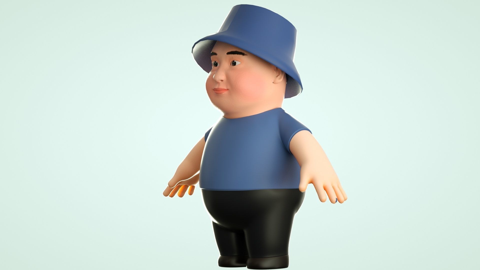cartoon uncle uncle elder 3D model_6