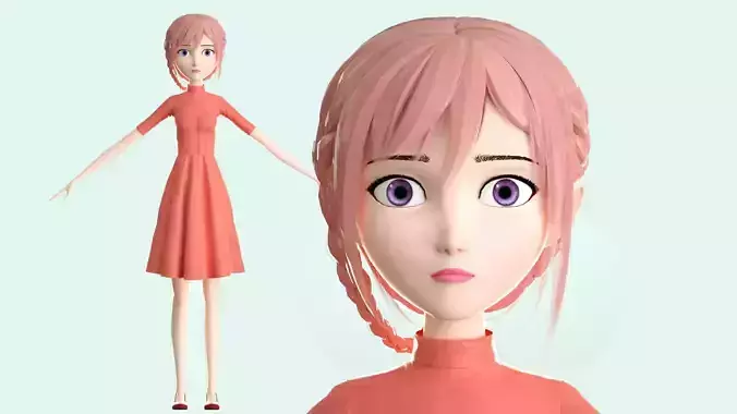 cartoon sister girl beautiful girl pretty girl