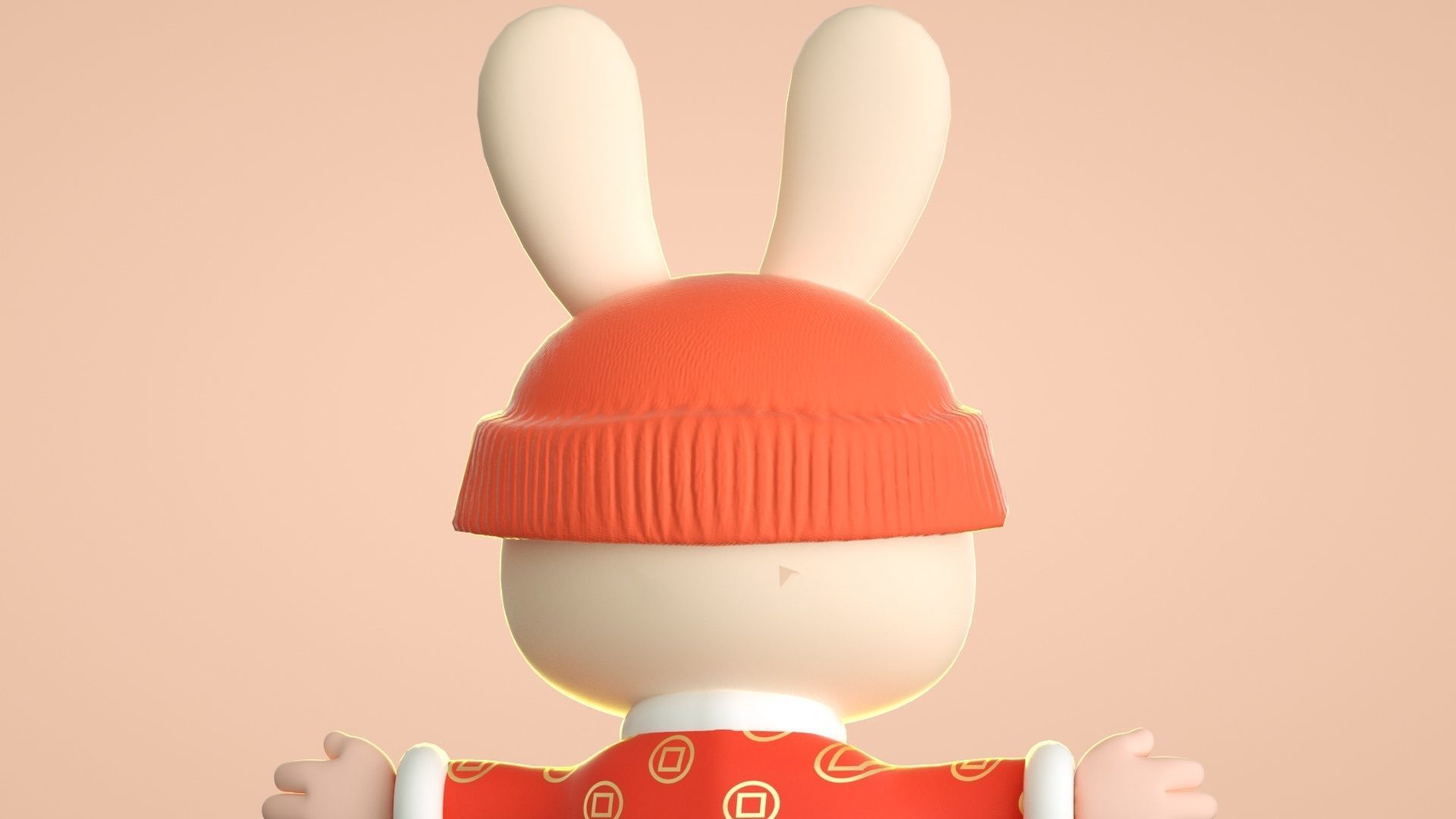 cartoon new year rabbit 3D model_3