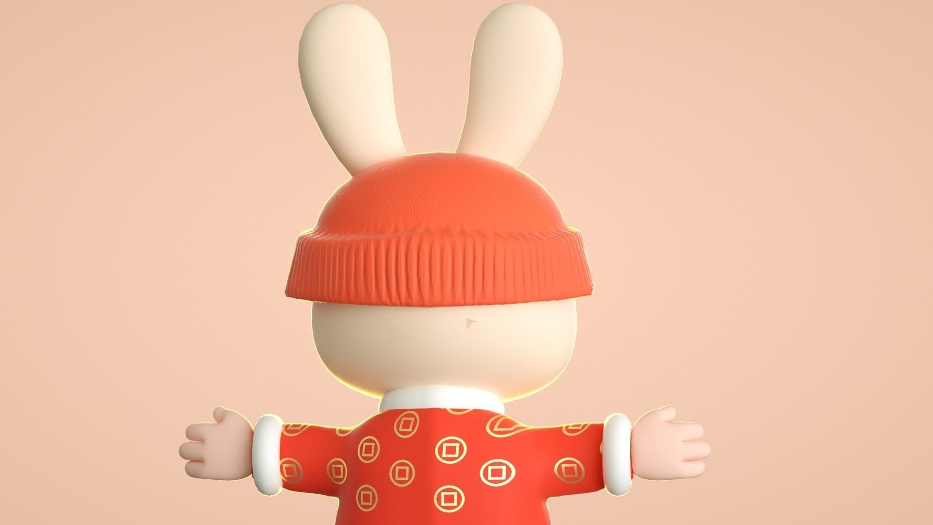 cartoon new year rabbit 3D model_6