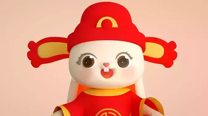 cartoon new year rabbit