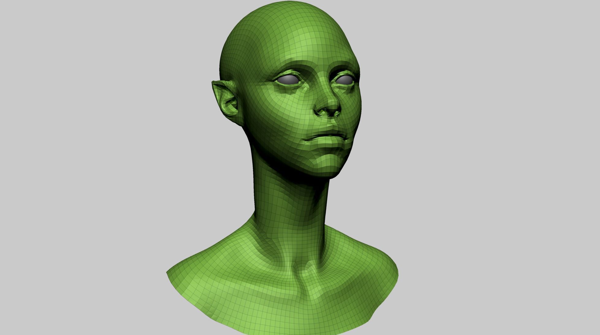 Stylized Female Head H 3D model_12