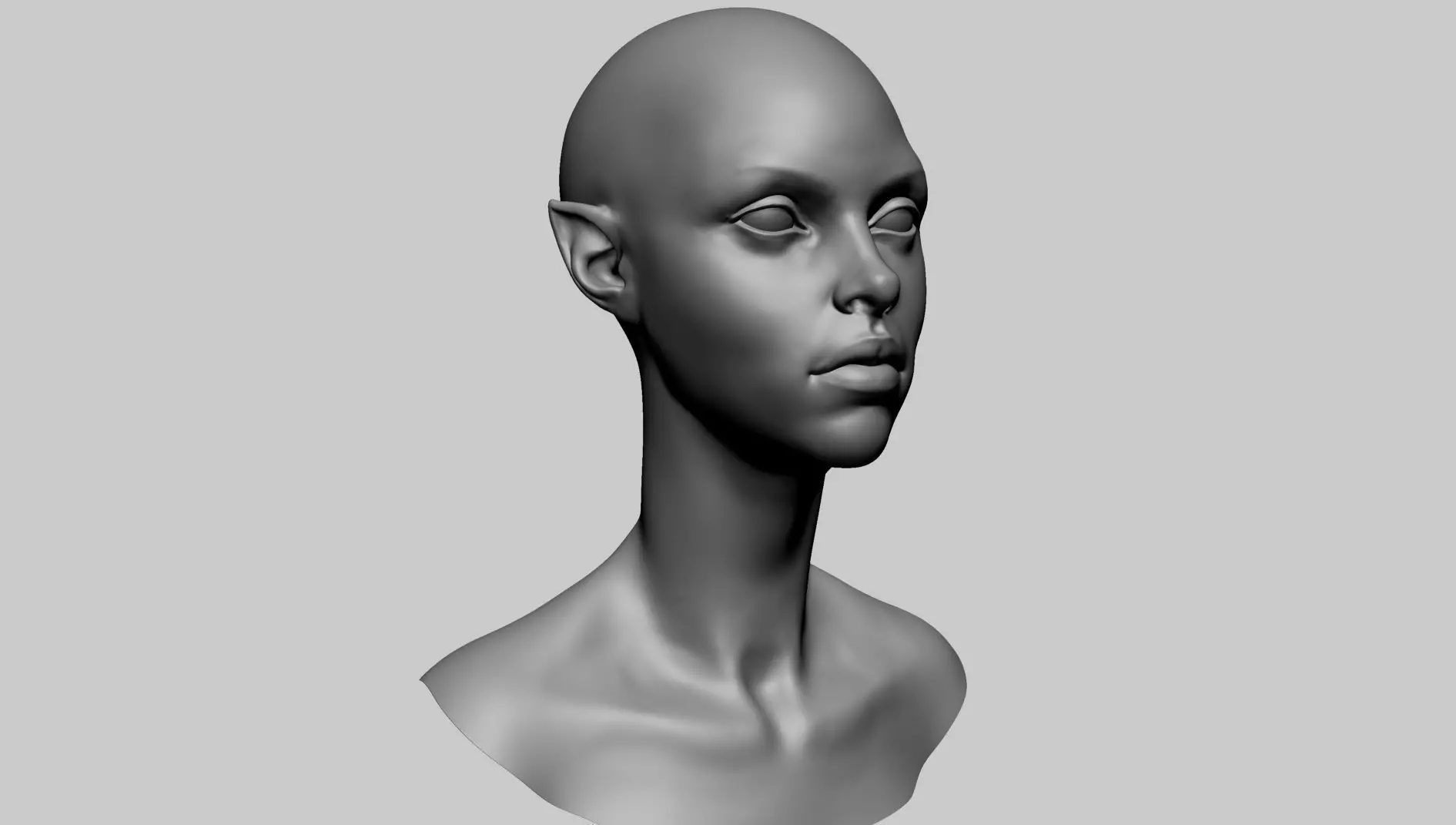 Stylized Female Head H 3D model_0