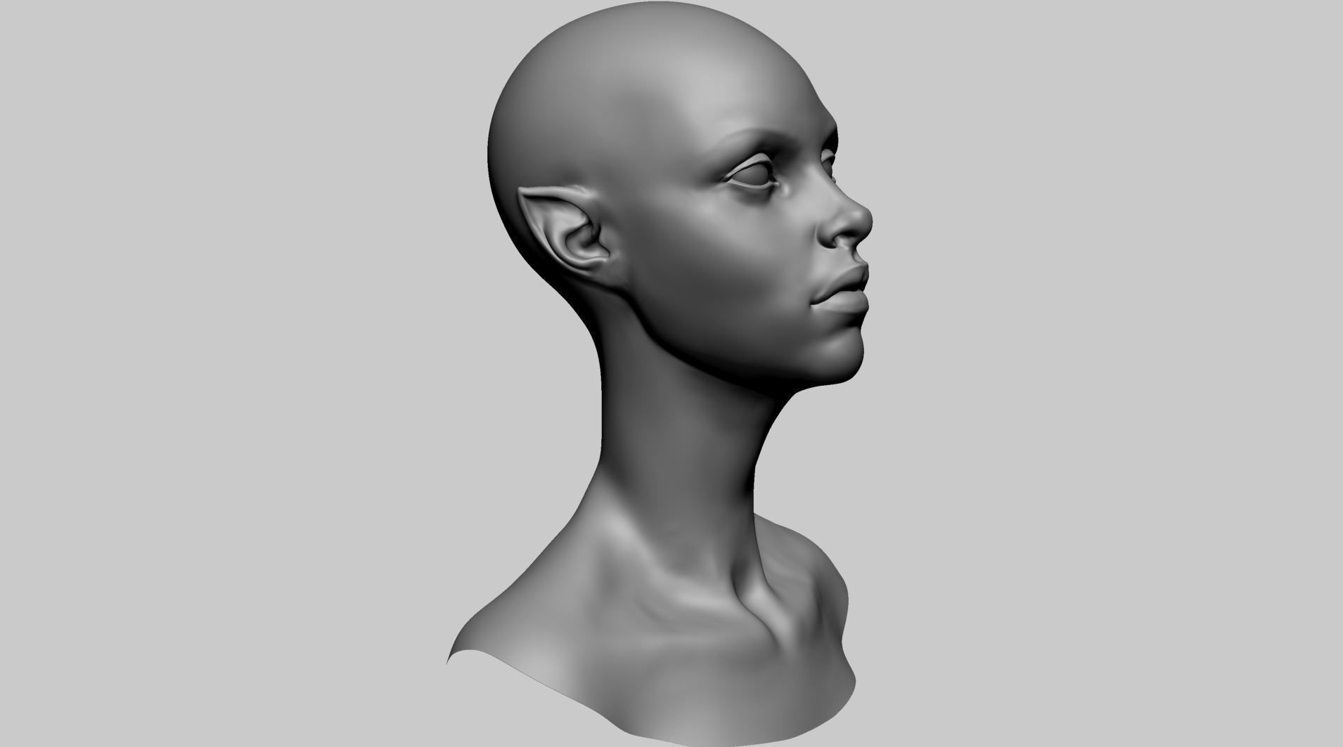 Stylized Female Head H 3D model_1