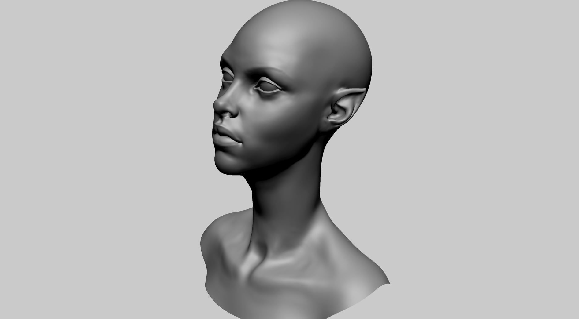 Stylized Female Head H 3D model_7
