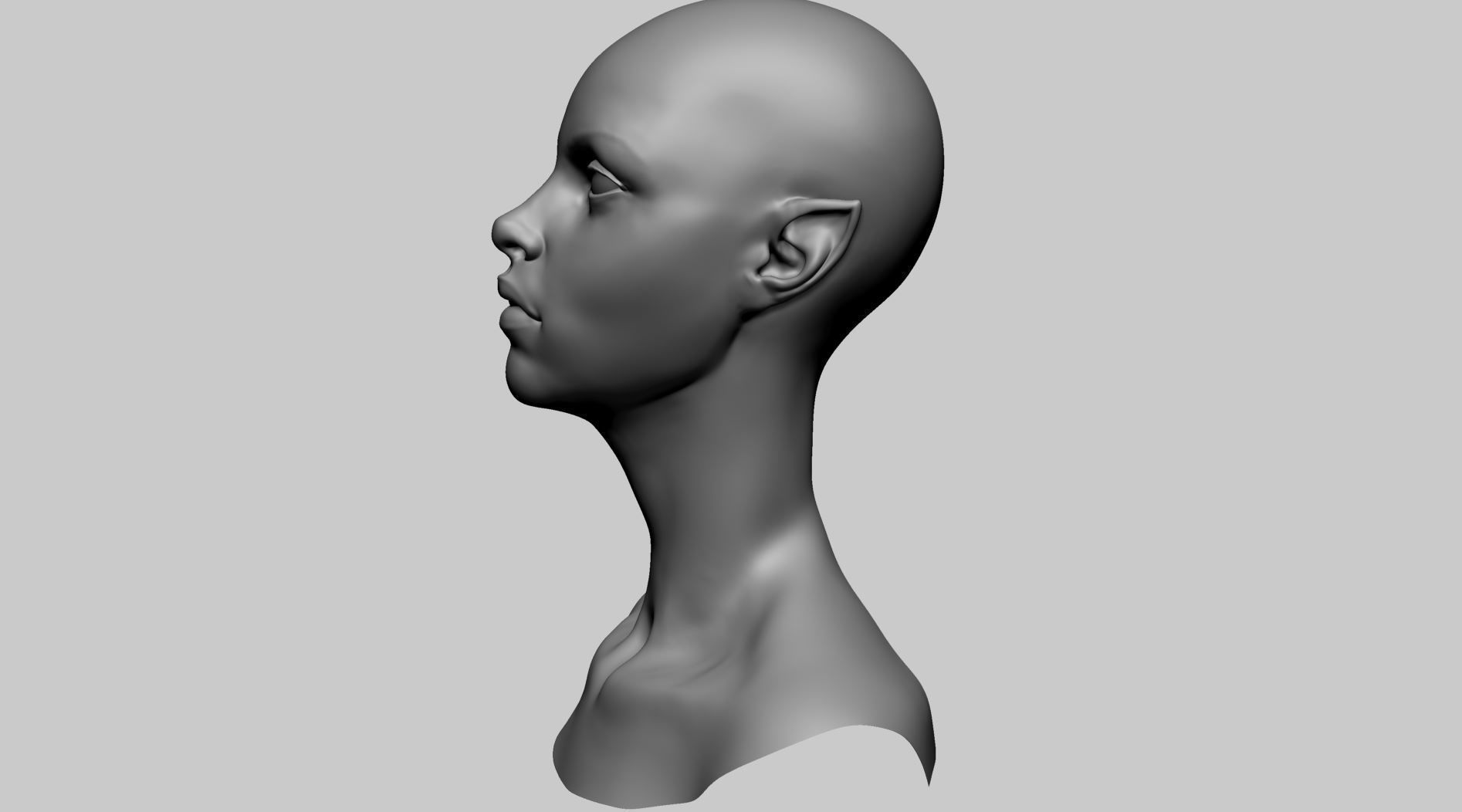 Stylized Female Head H 3D model_6