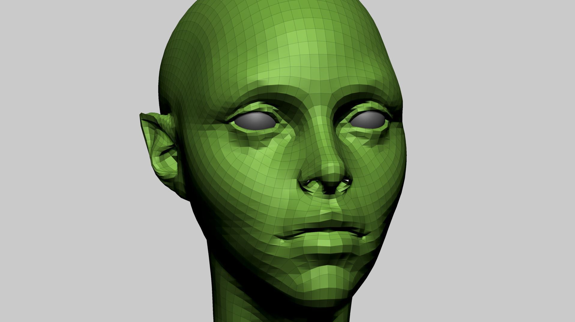 Stylized Female Head H 3D model_11
