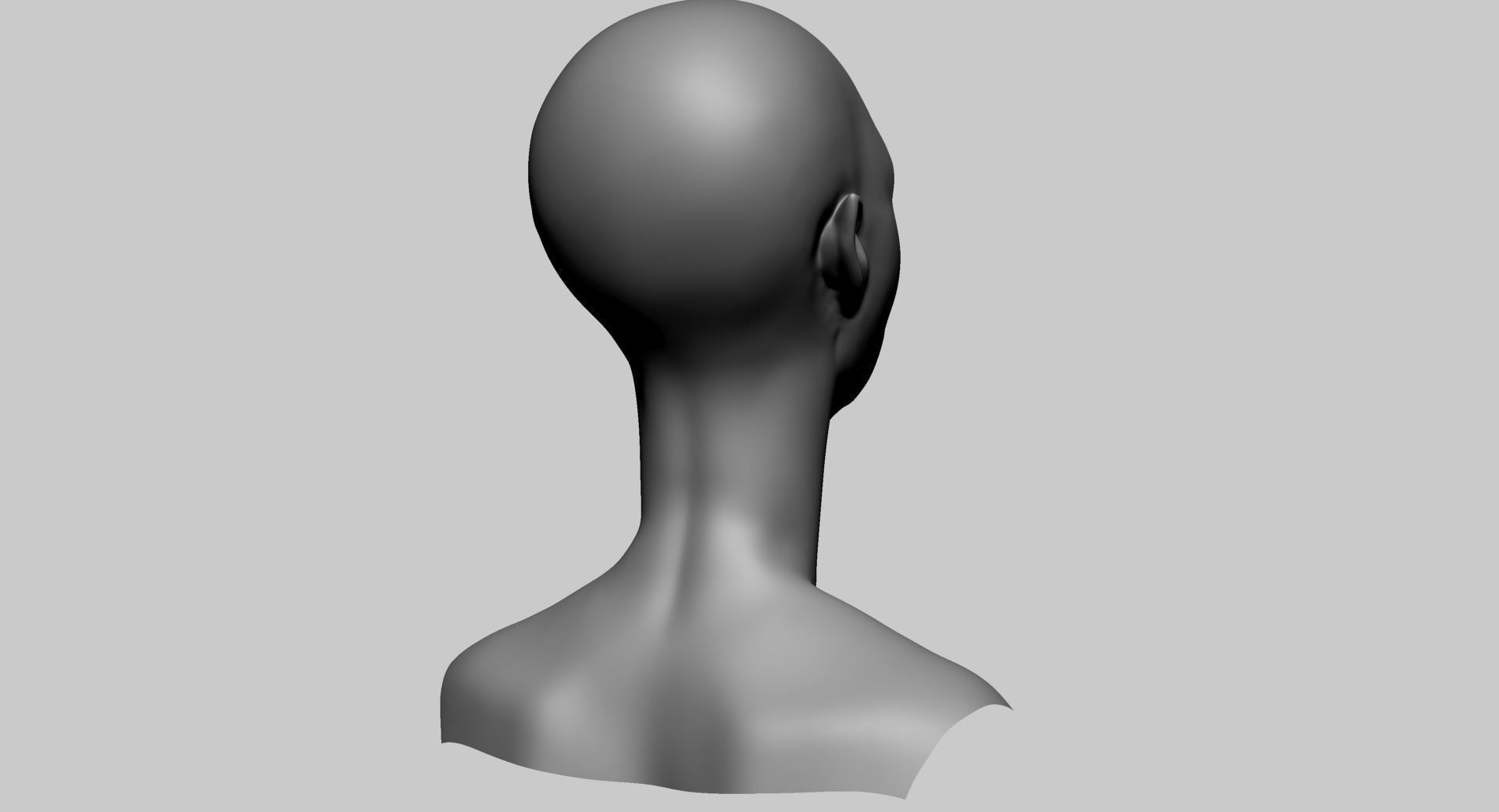 Stylized Female Head H 3D model_3