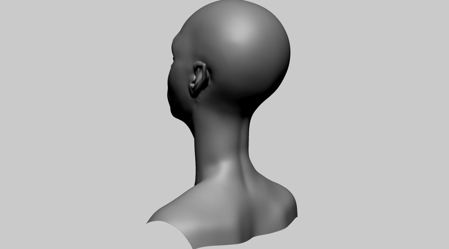Stylized Female Head H 3D model_5