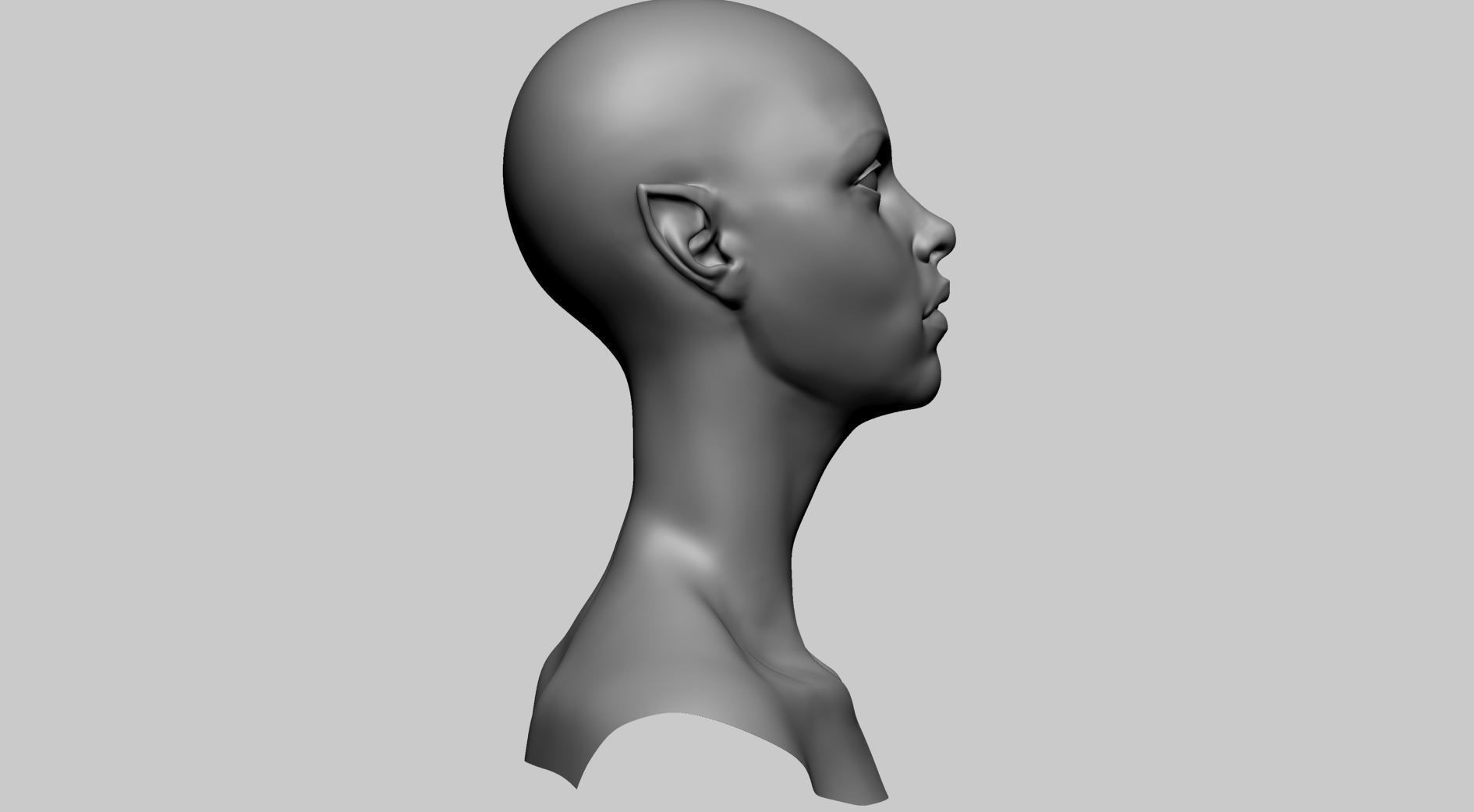 Stylized Female Head H 3D model_2