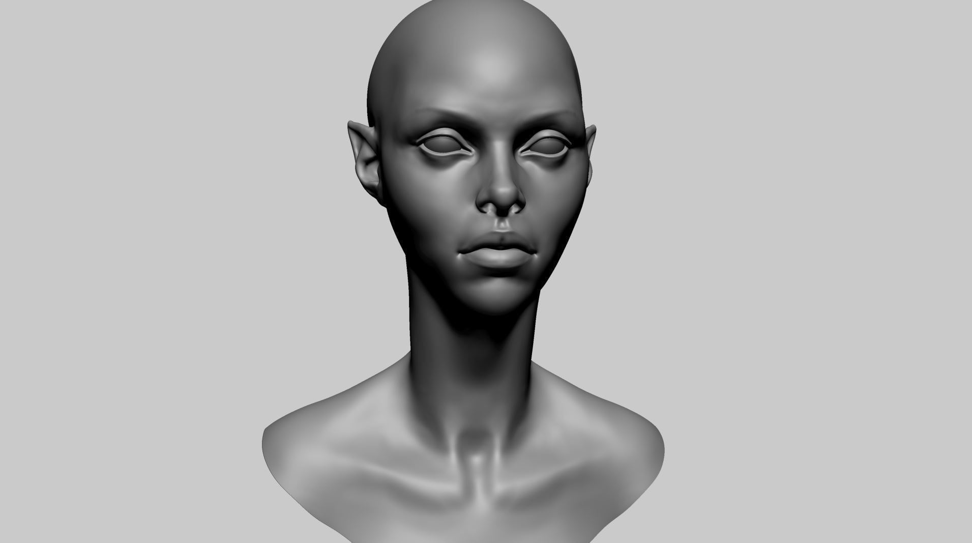 Stylized Female Head H 3D model_8