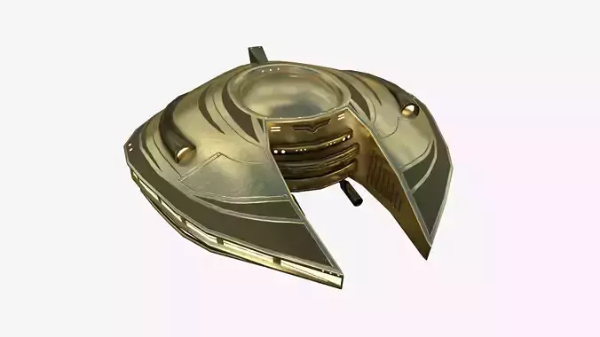 Alien Spaceship UFO D07 Gold - Sci Fi Spacecraft Design Low-poly 3D model
