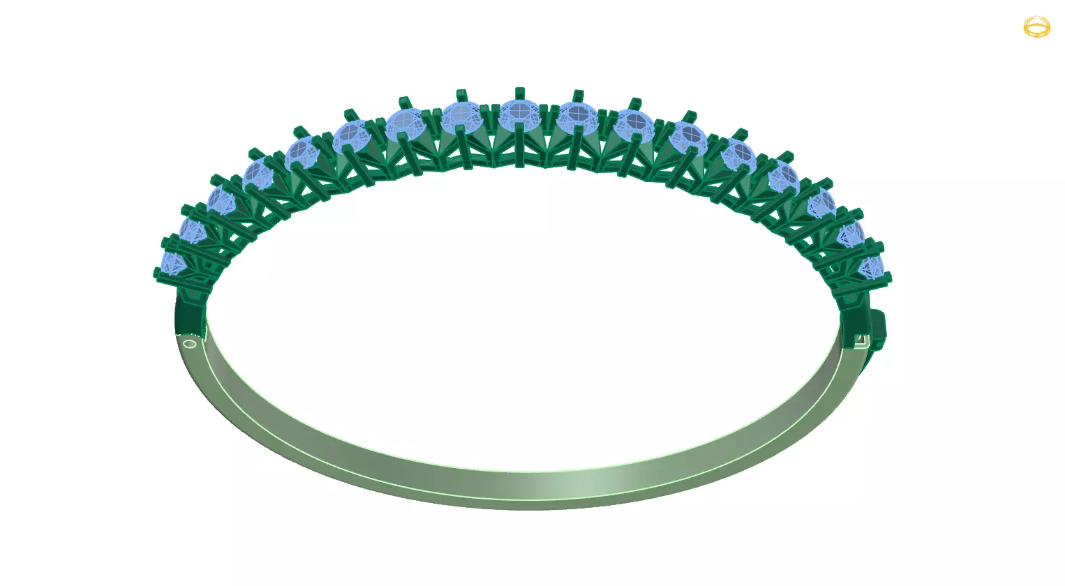 BraceletStar ring with sapphires 3D print model_0