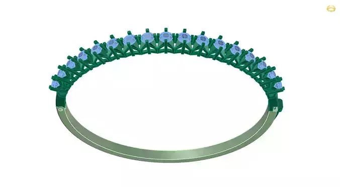 BraceletStar ring with sapphires 3D print model