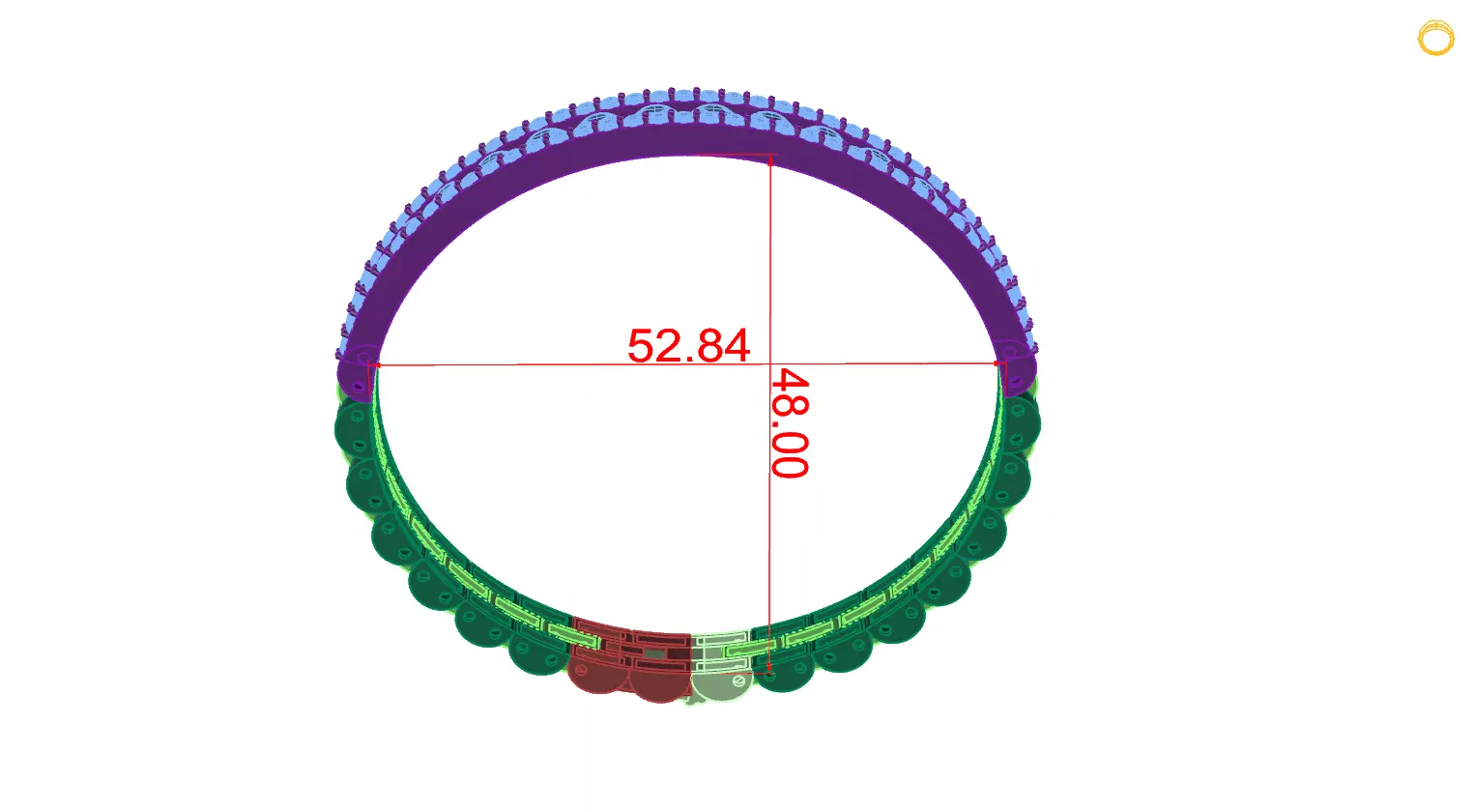 Bracelet circle with measurements 3D print model_0