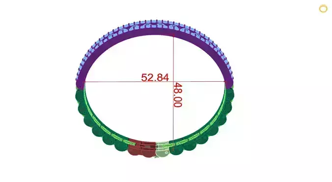 Bracelet circle with measurements 3D print model