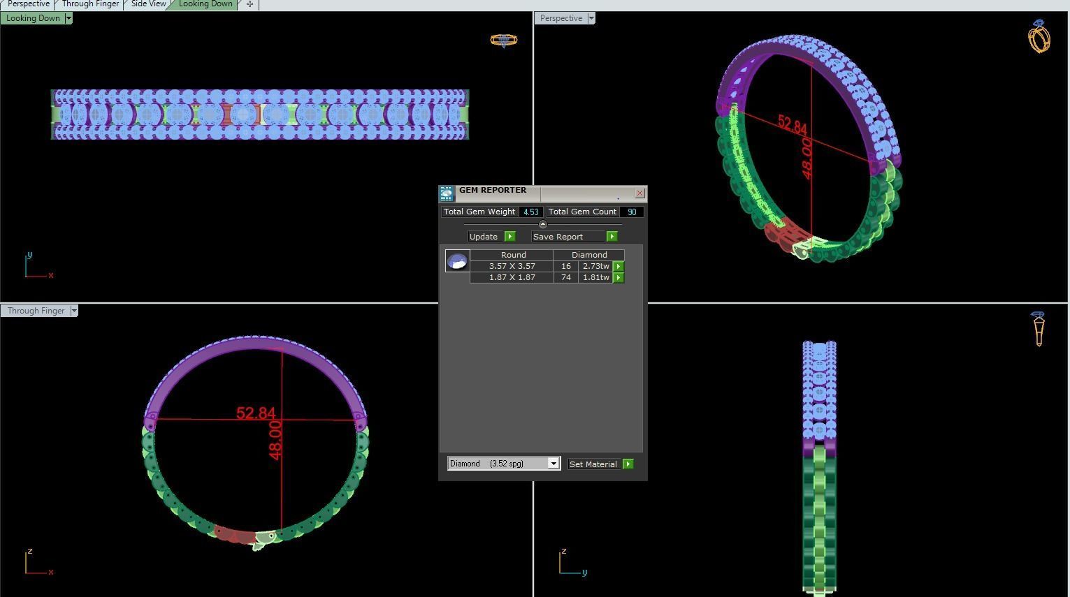 Bracelet circle with measurements 3D print model_1