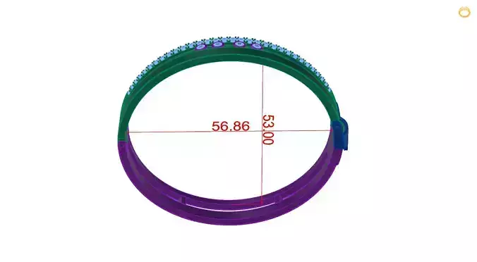 Bracelet ring with measurements 3D print model