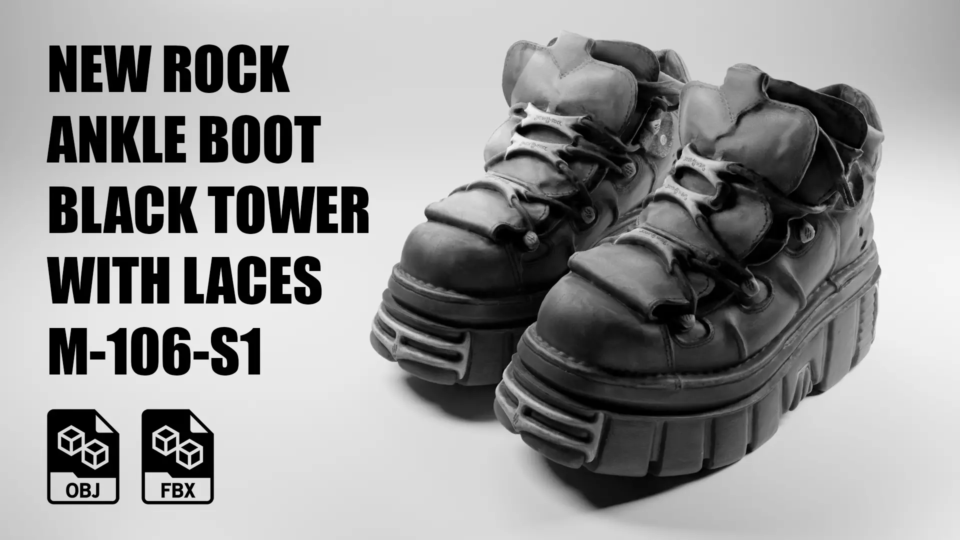 New Rock Boots Free 3D model