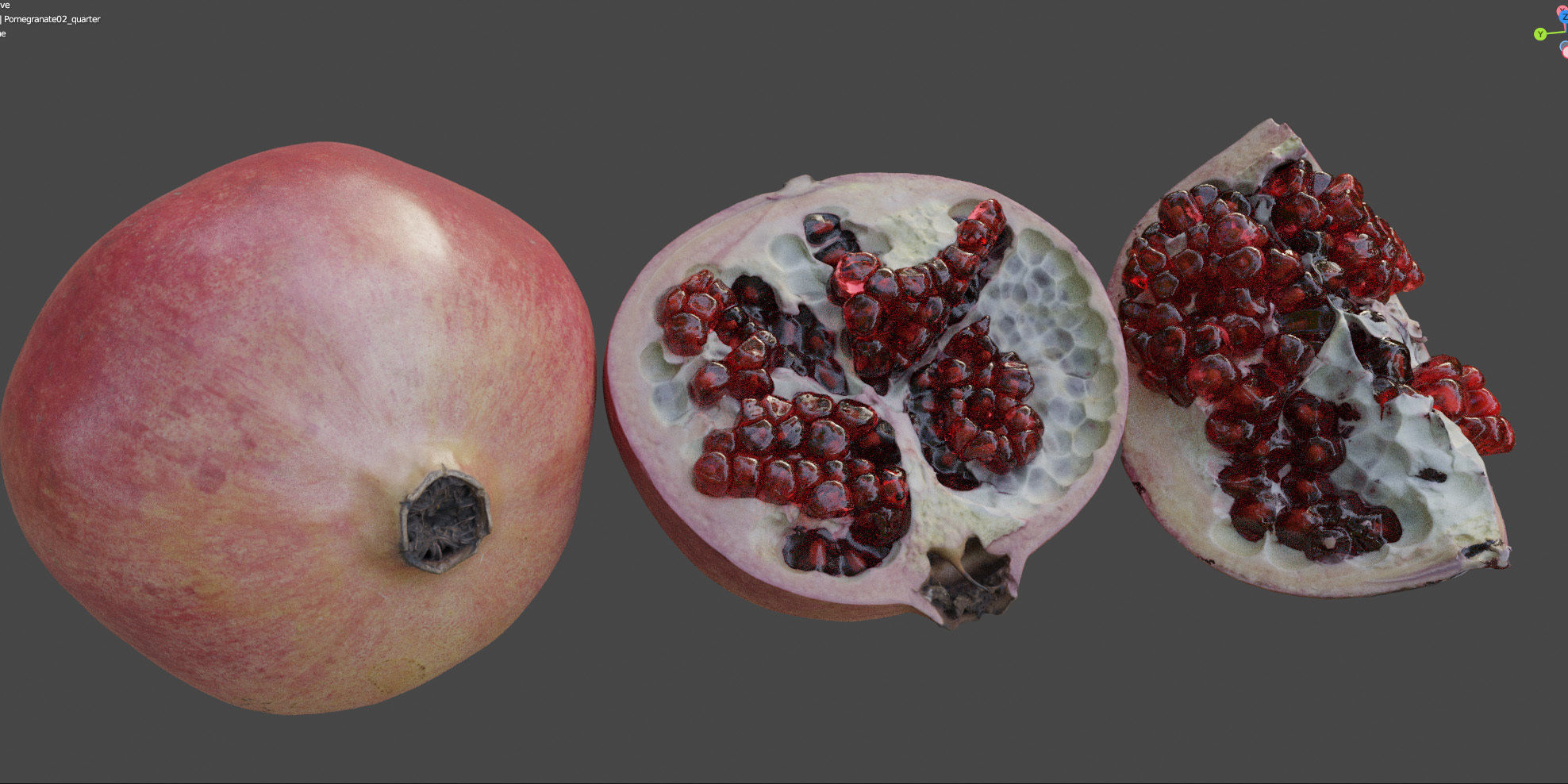4k scanned Pomegranate 02 3D model_6