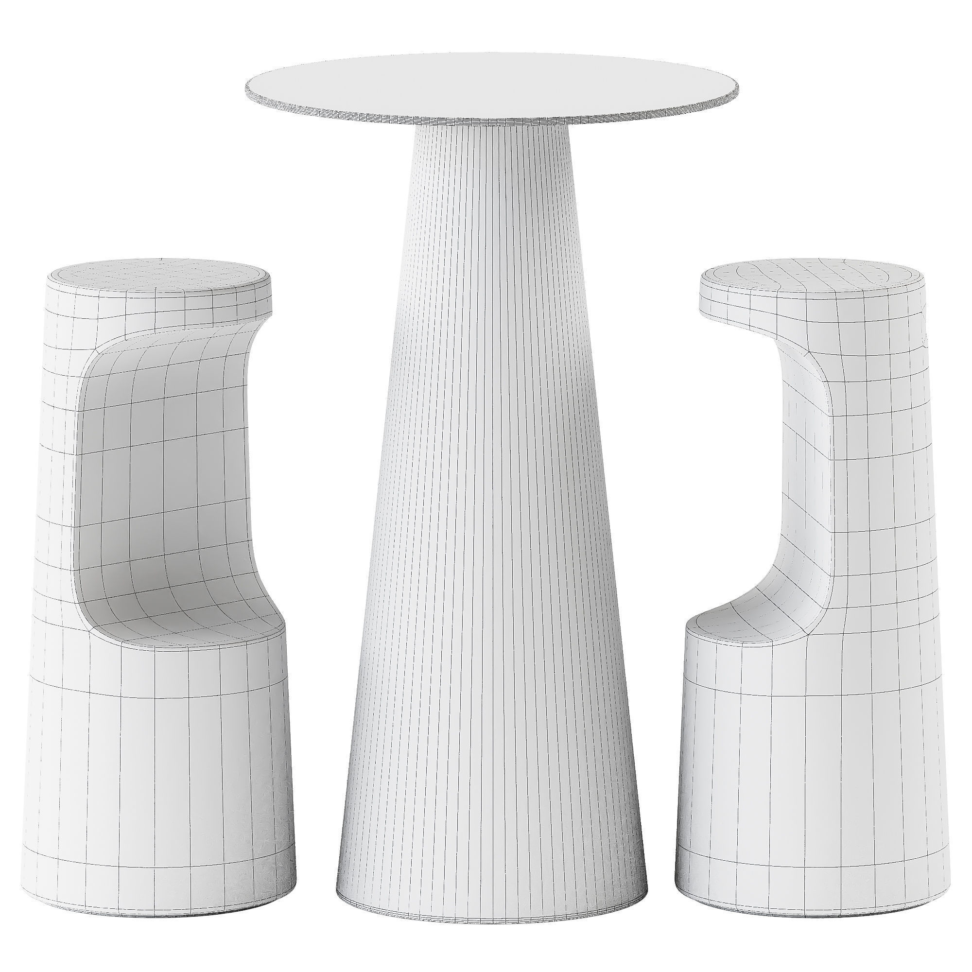 Fura Stool and Table by Plust 3D model_2