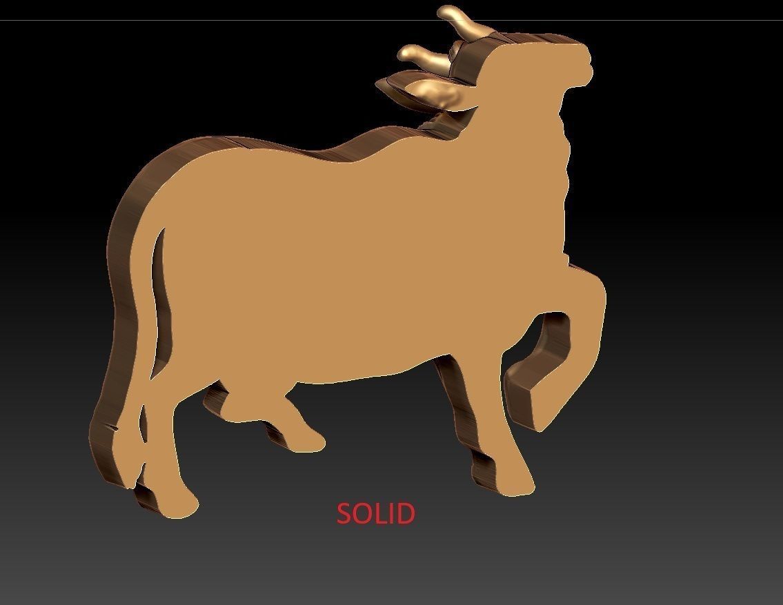 COW PENDENT 3D print model_1