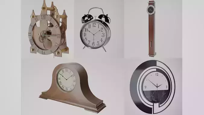 Clocks Collection silver pedestal 