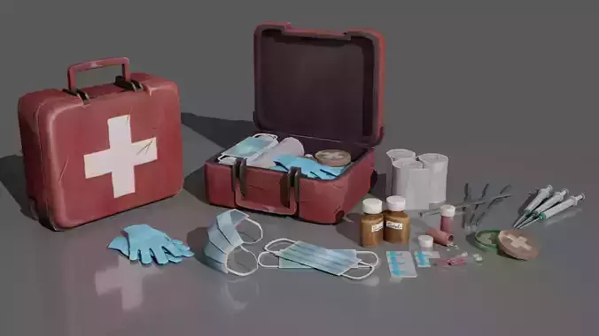 Medical Pack - 3D Low Poly for Game Assets