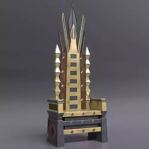 THRONE-2 golden throne Low-poly 3D model