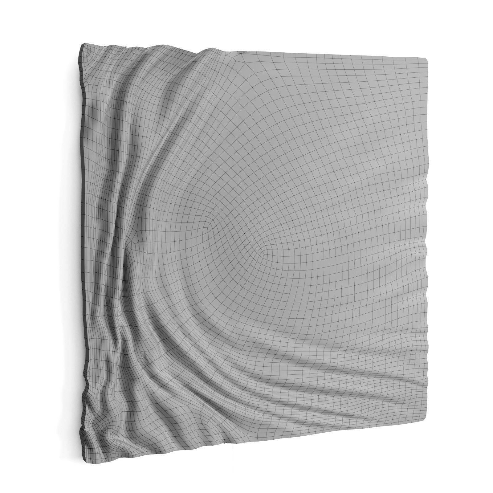 Waved metal panel art 3D model_6