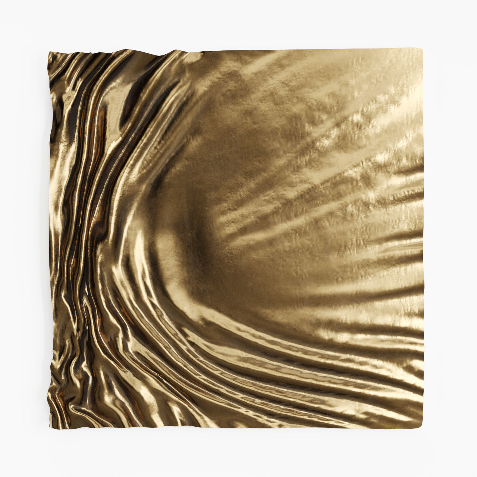 Waved metal panel art 3D model_2