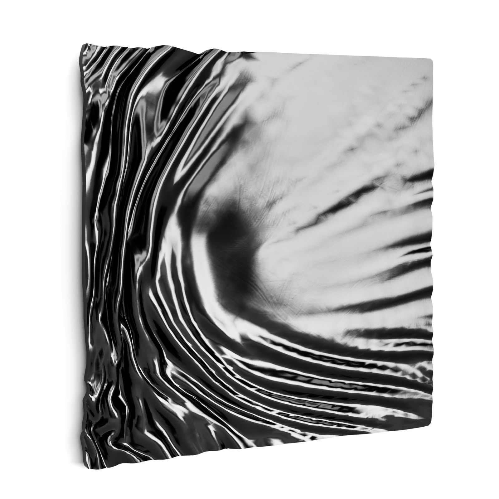 Waved metal panel art 3D model_1
