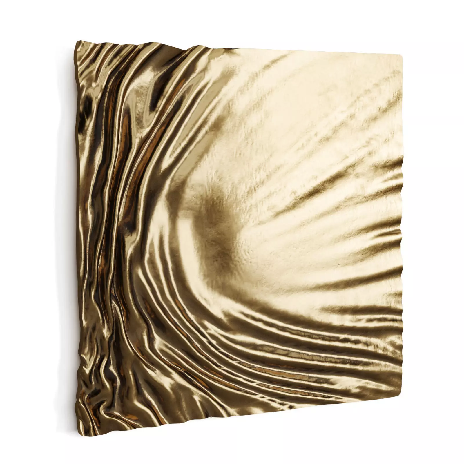 Waved metal panel art 3D model_0