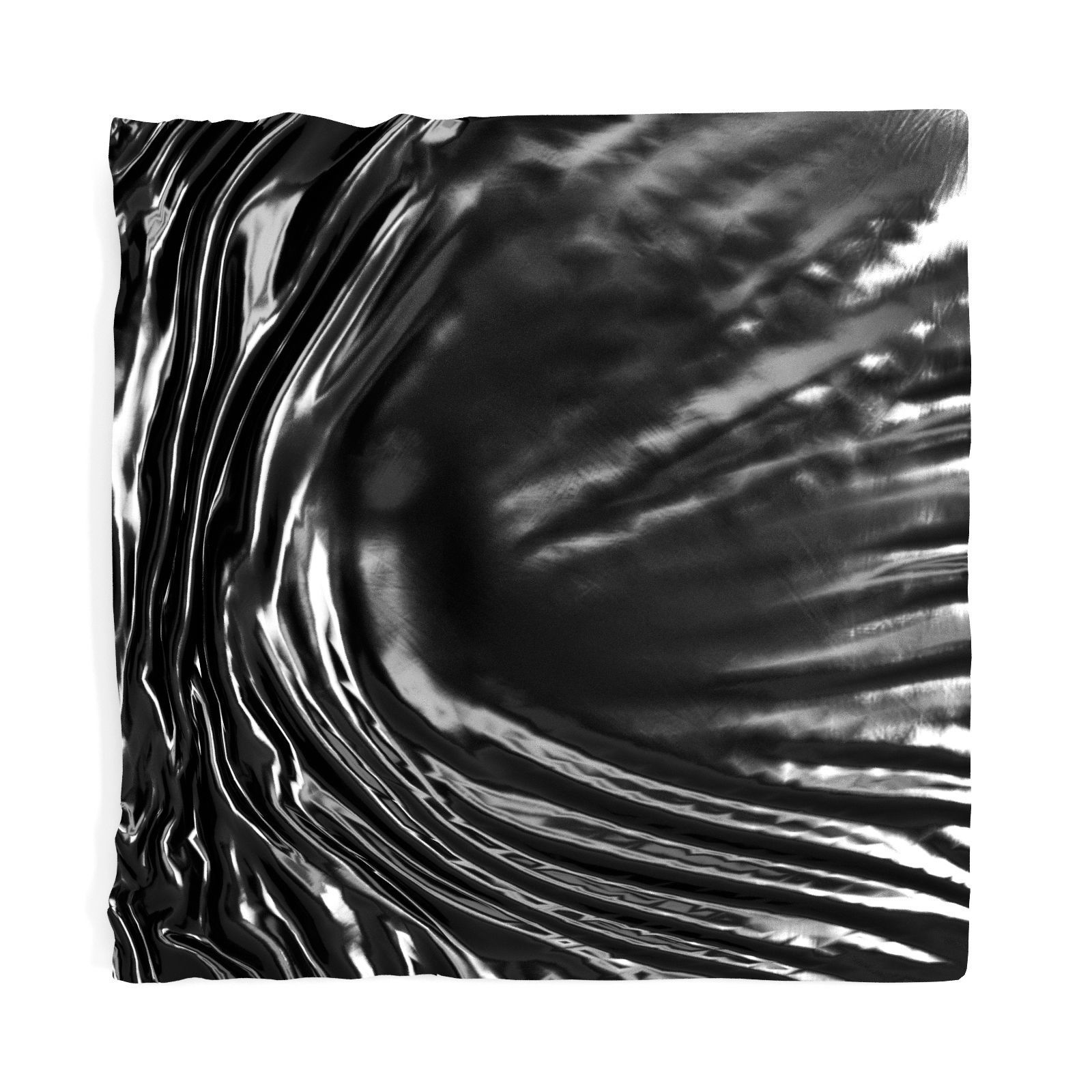 Waved metal panel art 3D model_3