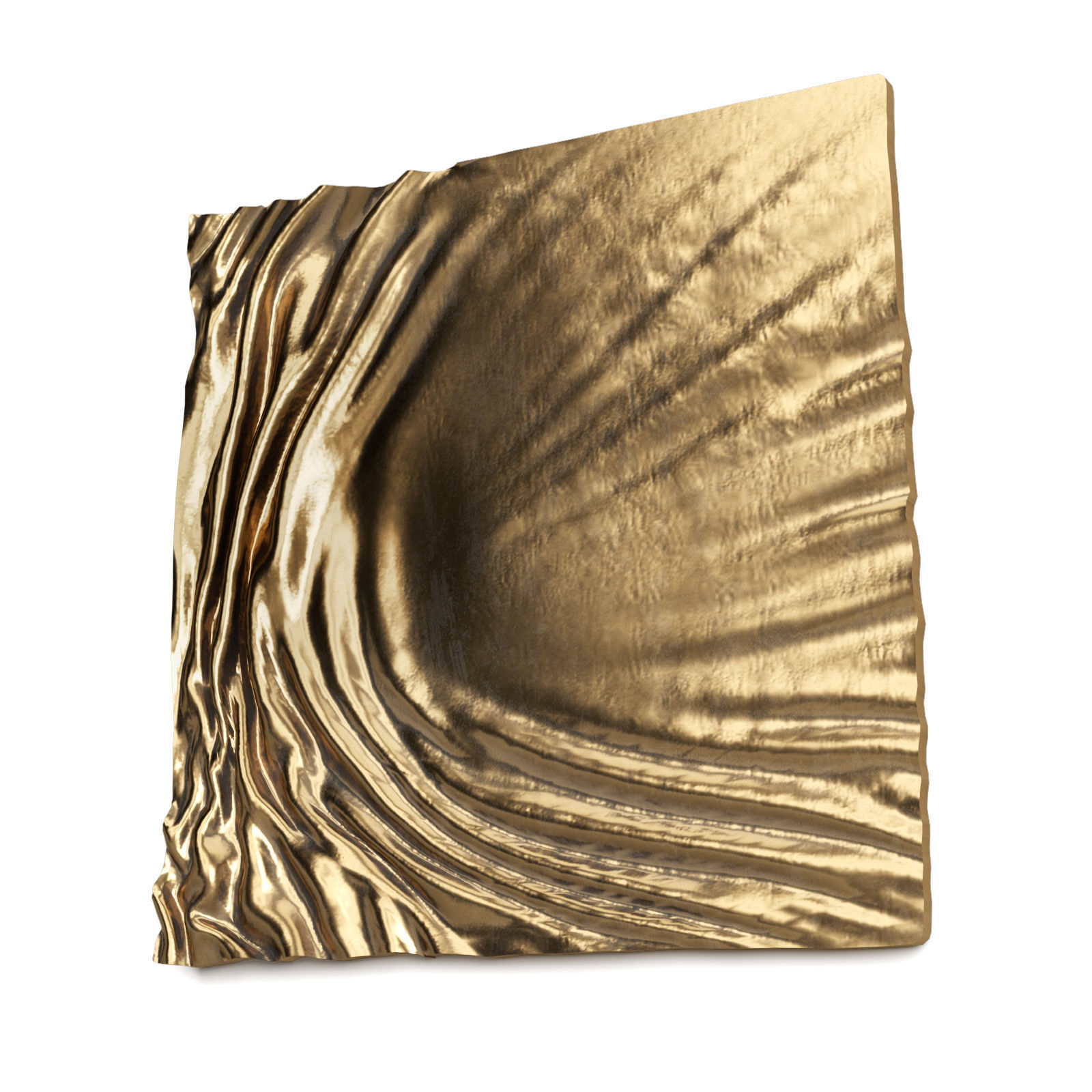 Waved metal panel art 3D model_4