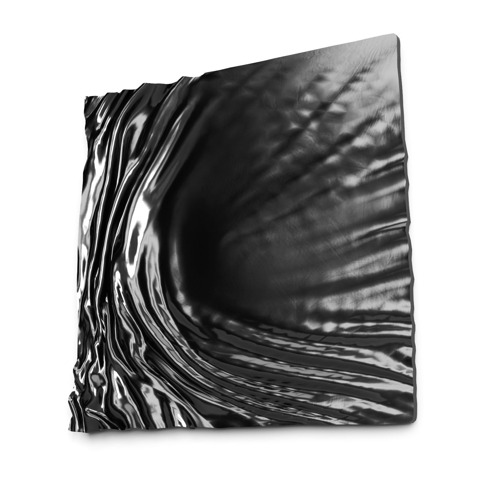 Waved metal panel art 3D model_5