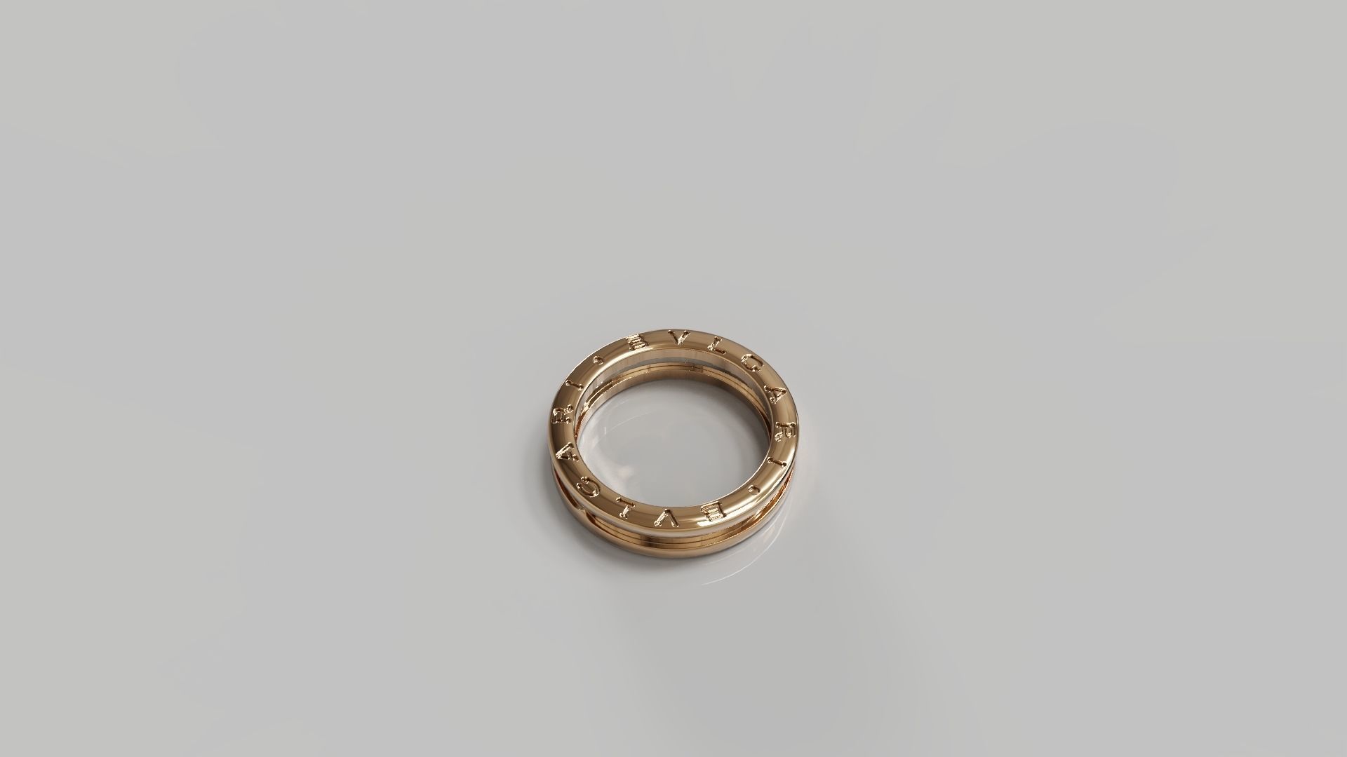 Set of Bvlgari thin rings 3D print model_4