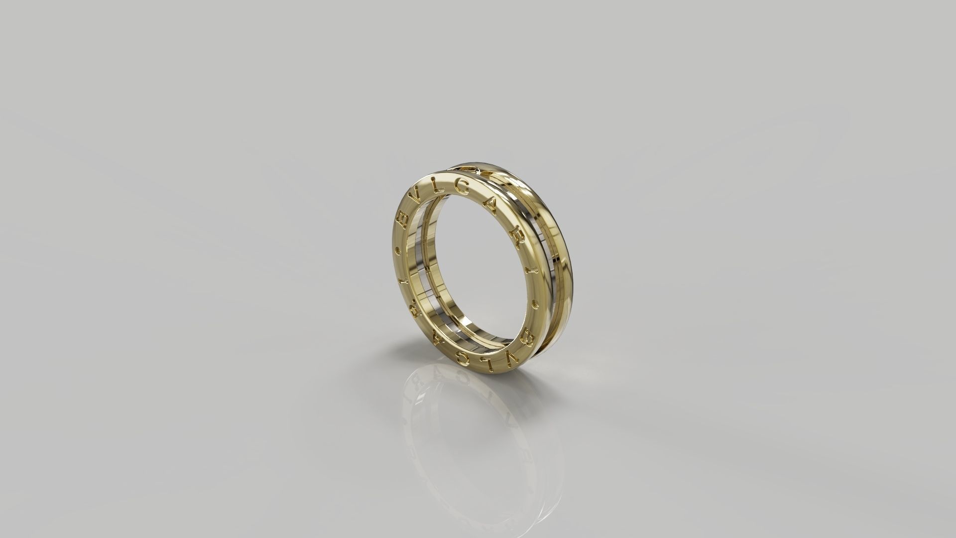 Set of Bvlgari thin rings 3D print model_1