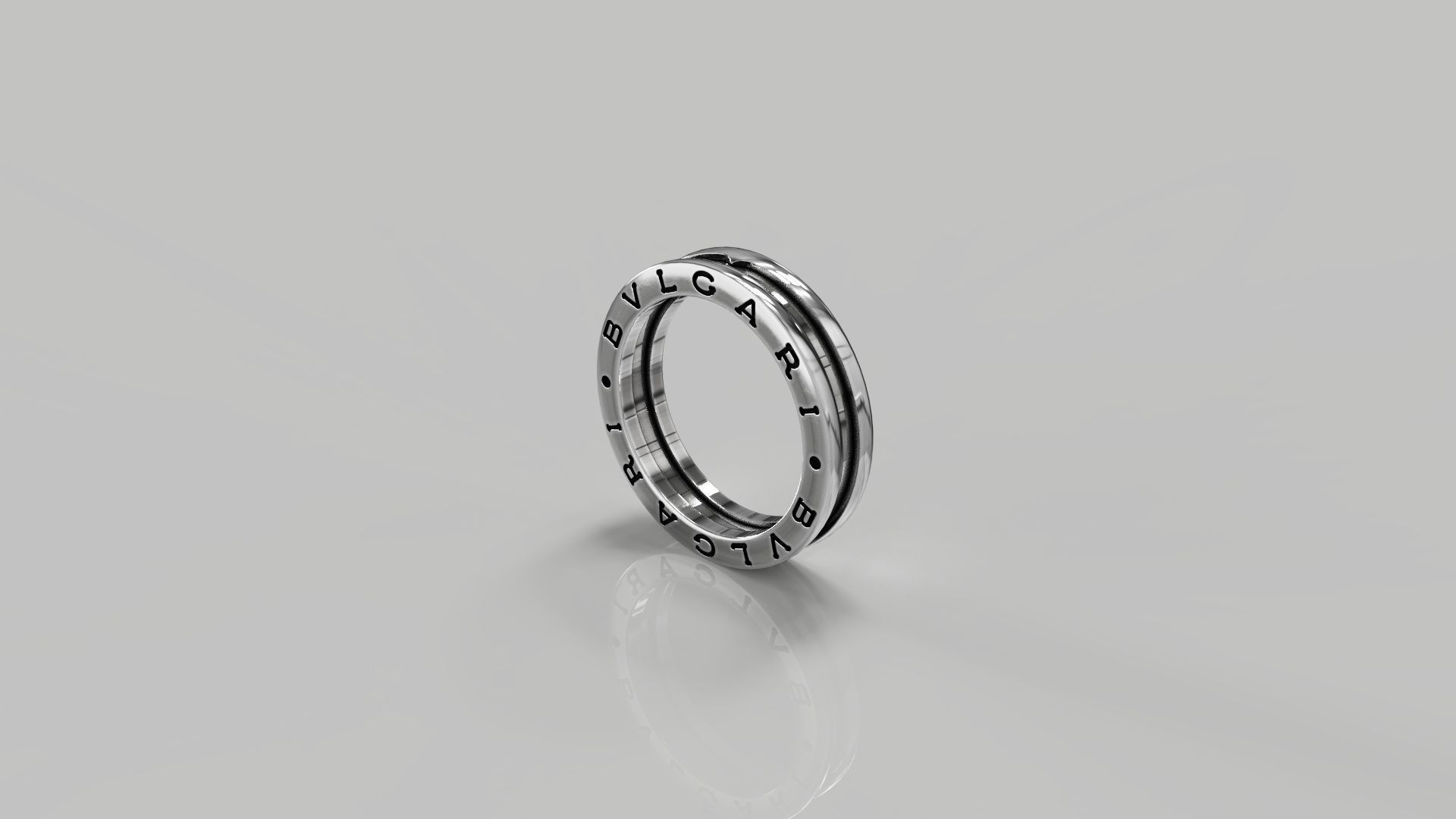 Set of Bvlgari thin rings 3D print model_3