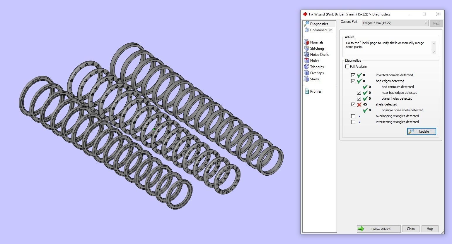 Set of Bvlgari thin rings 3D print model_16