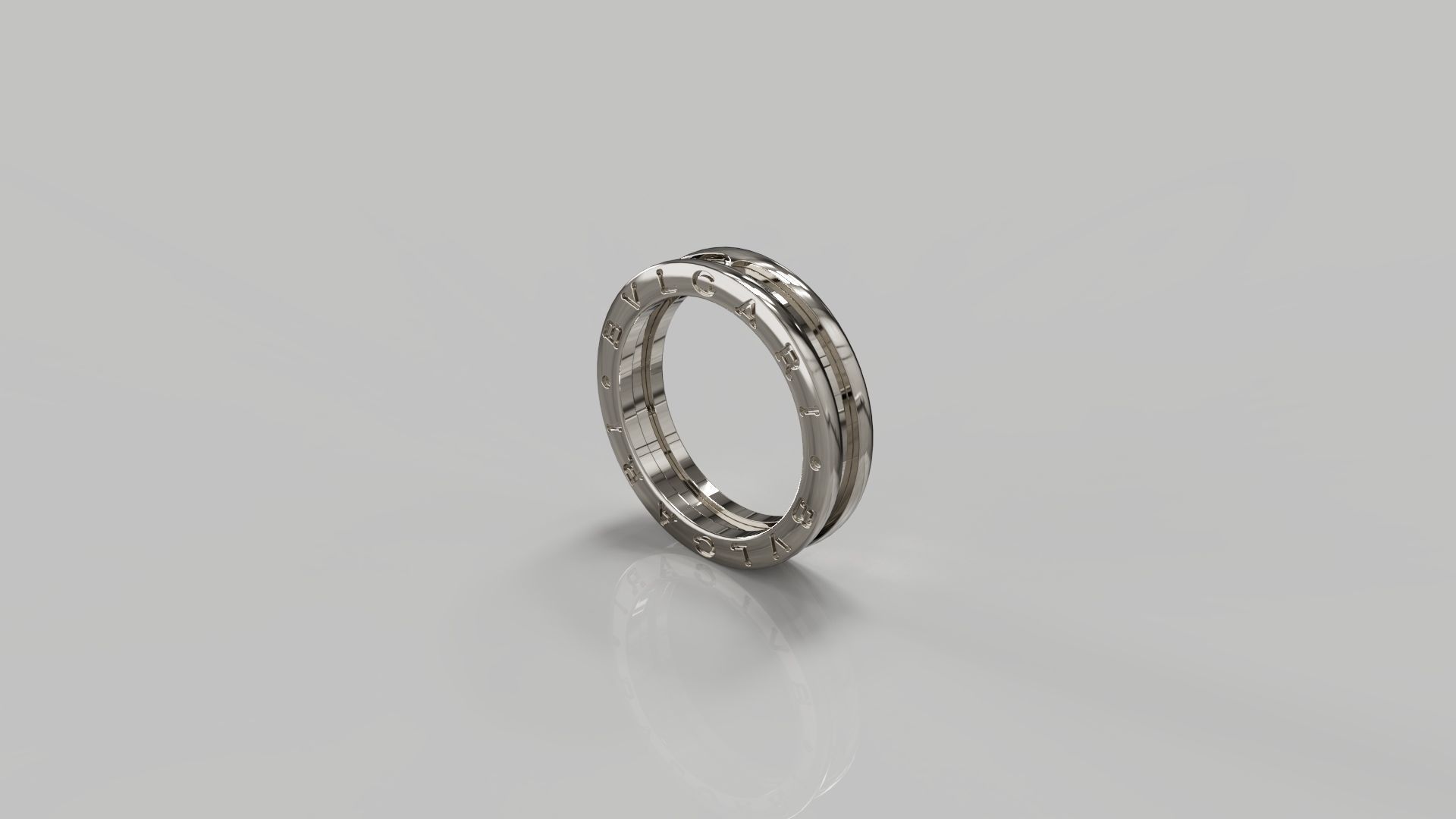 Set of Bvlgari thin rings 3D print model_2