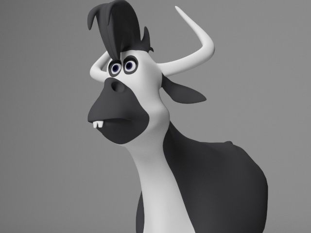 Cartoon Cow Low-poly 3D model_10