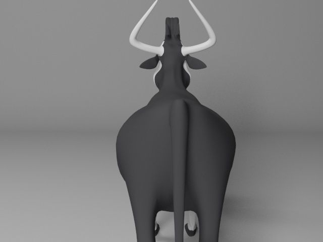 Cartoon Cow Low-poly 3D model_4