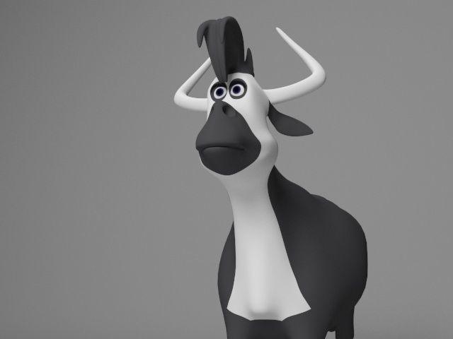 Cartoon Cow Low-poly 3D model_9