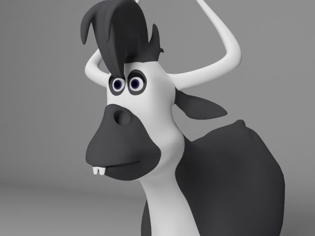 Cartoon Cow Low-poly 3D model_5