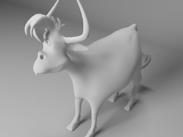 Cartoon Cow Low-poly 3D model_11